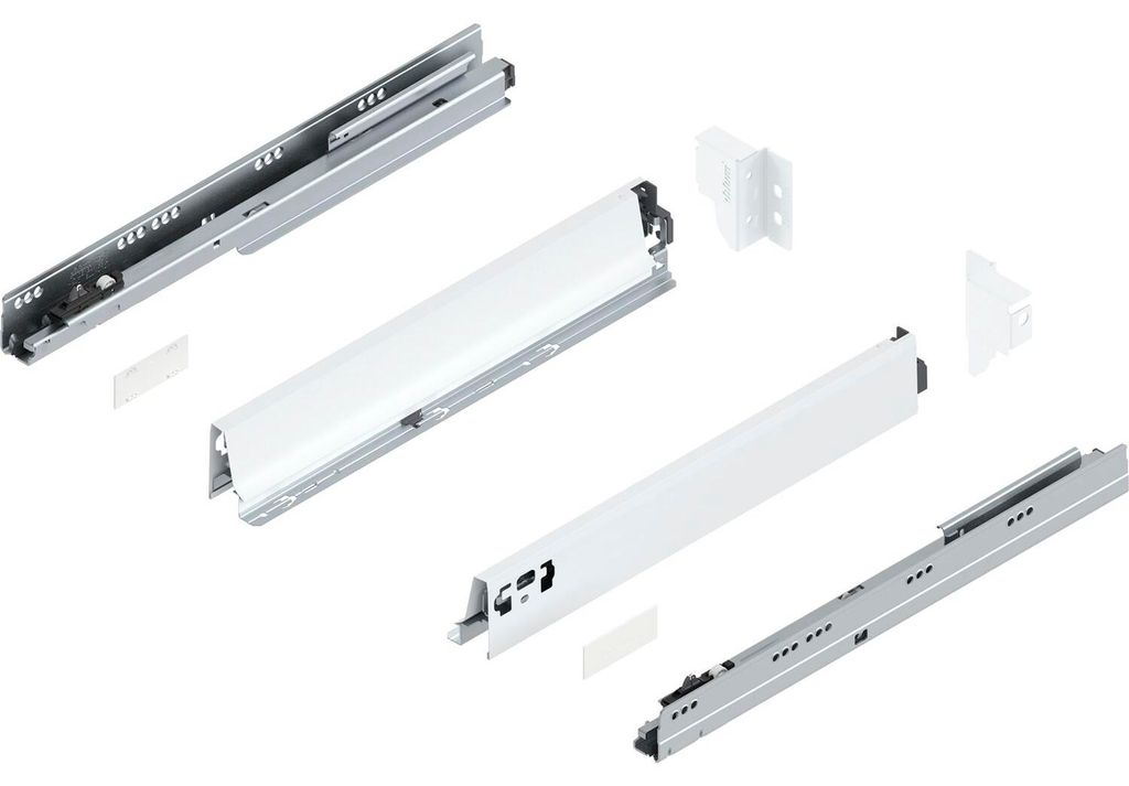 Blum Tandembox antaro N Schubladenschienen-Set | 1 Paar, 65kg 450mm | Vollauszug Blumotion seidenweiß