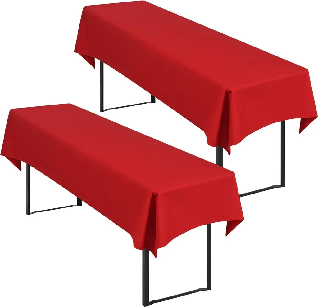 Nappe Rectangulaire Lavable 100x250cm Rose Vif pour Table de Brasserie