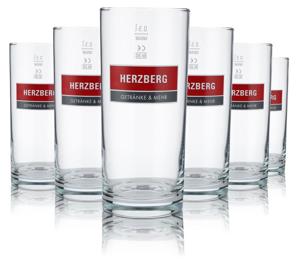 6x Herzberg Glas 0,5l Willi Becher Gläser Set Trinkglas Produktbild 