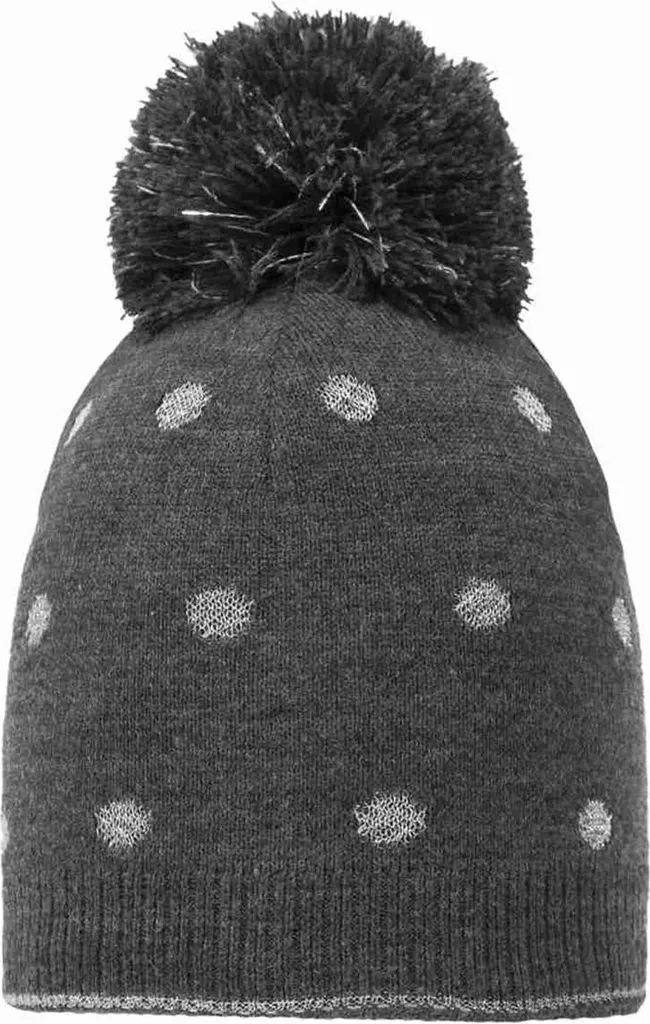 Cappello Bambina Döll Grigio con Pois e Pompon | Caldo Berretto Invernale