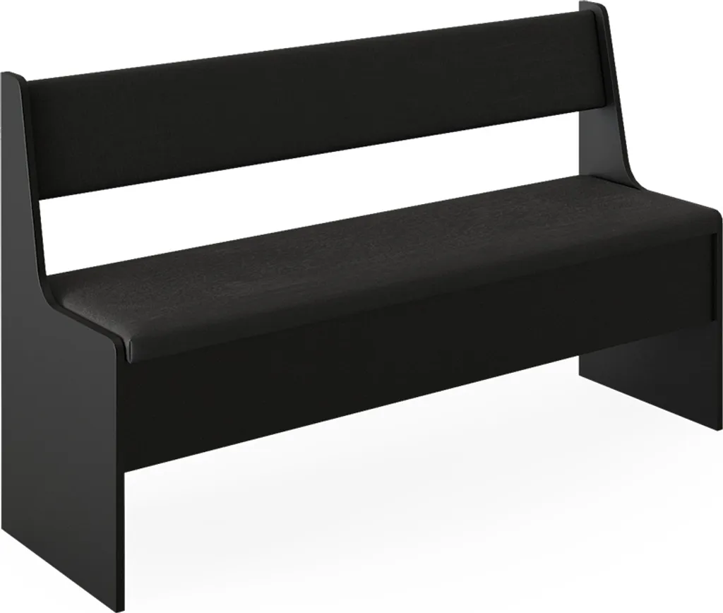 Banc d'angle en bois noir 136cm Vicco Roman, assise robuste design