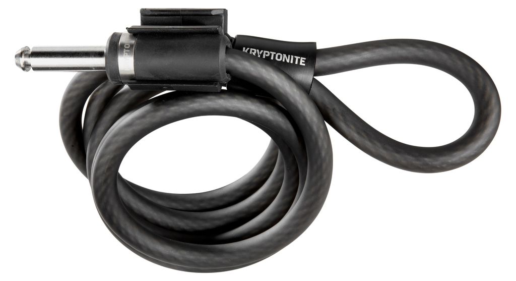 Kryptonite Einsteckkabel (120cm) + Halter Dunkelgrau
