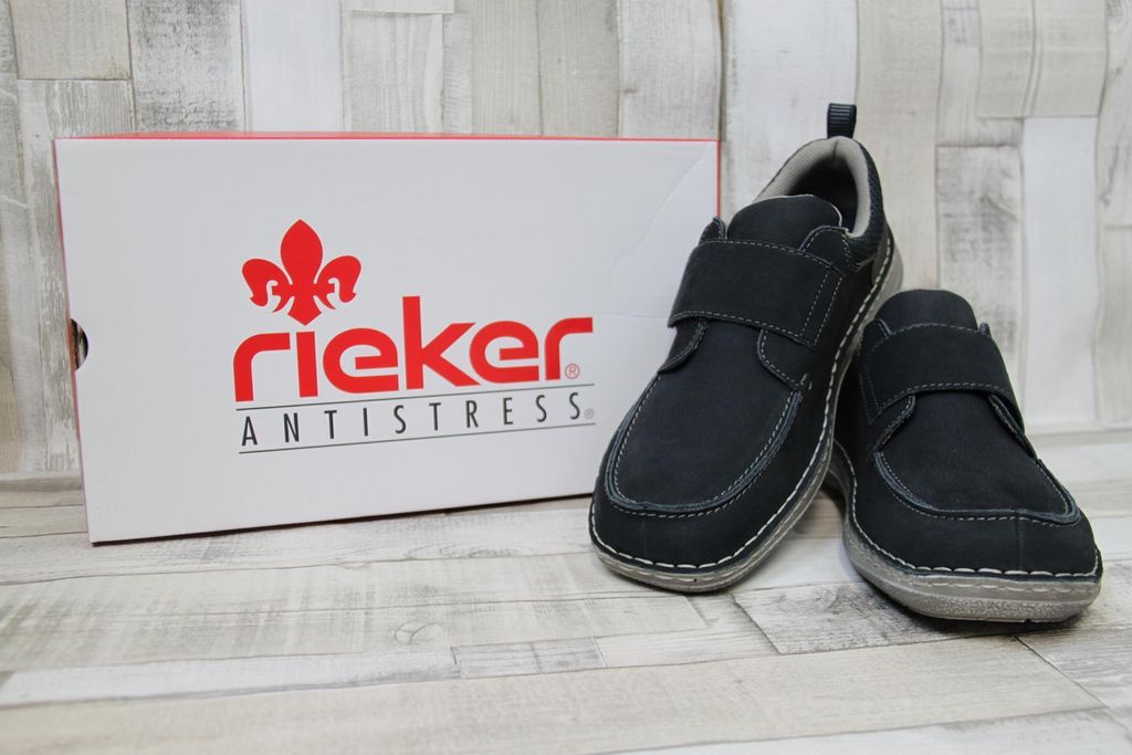 Rieker Slipper - Blau Veloursleder Größe: 41 Normal Produktbild 6