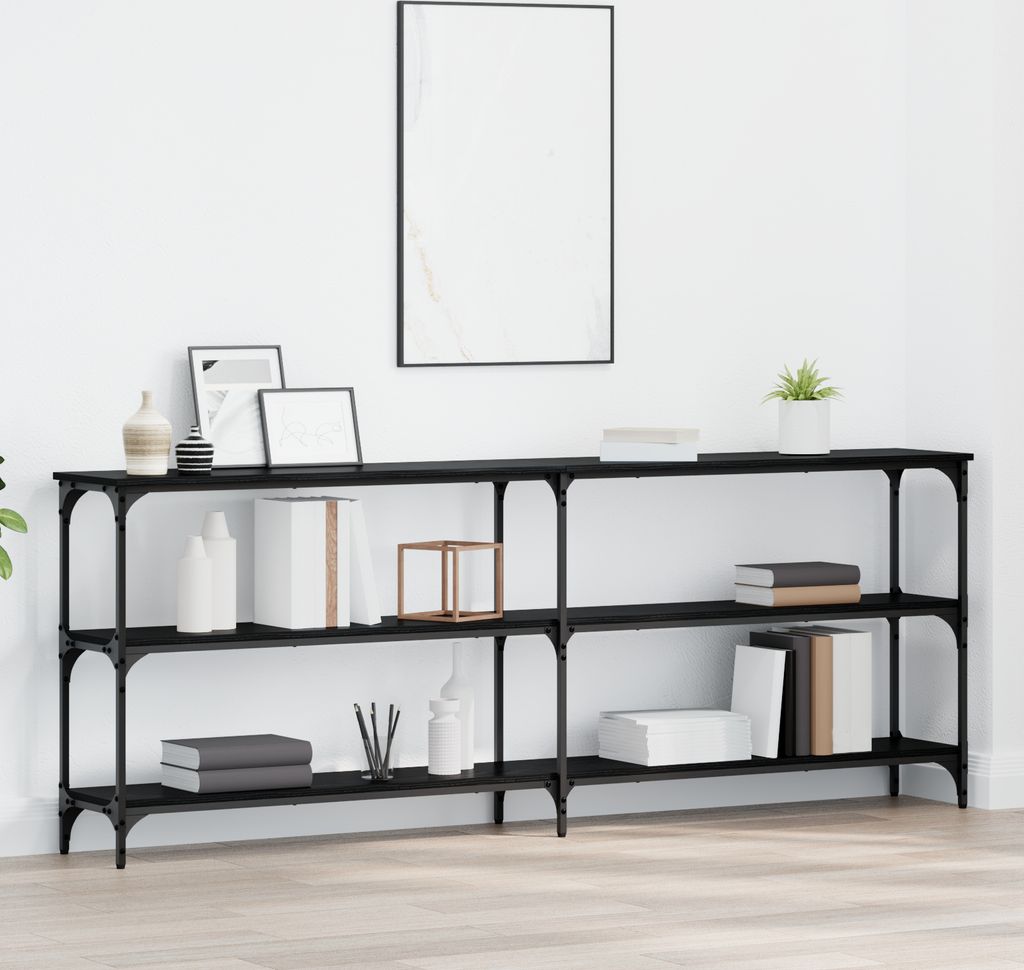 Konsoltisch Schwarzlärche 200x29x75 cm Holzwerkstoff, Beistelltische DesignMöbel Neu