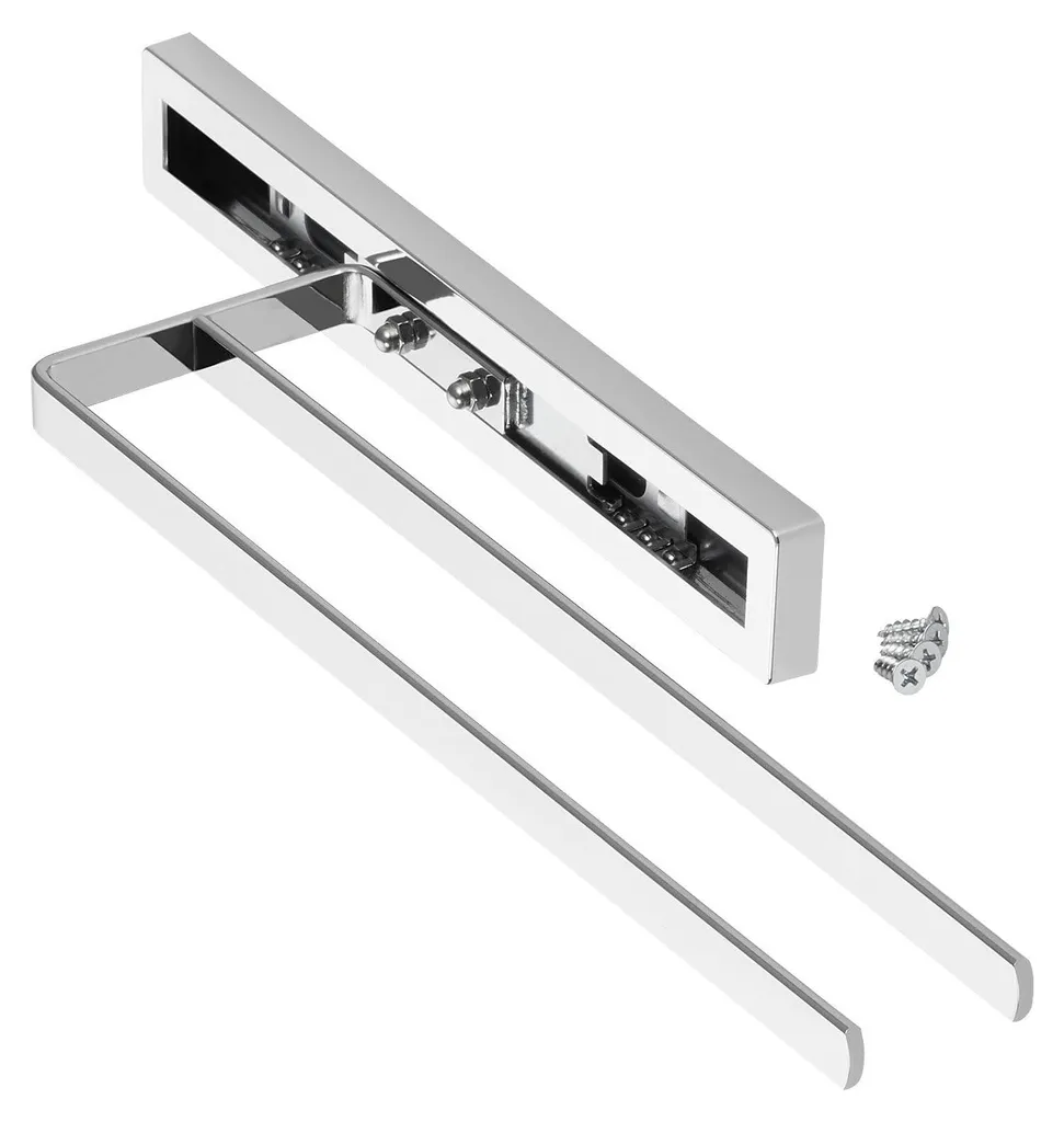 Barre porte-serviettes double extensible en chrome brillant 325-470 mm