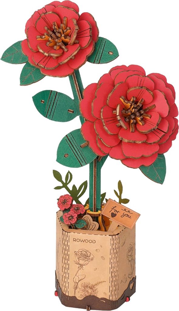 ROBOTIME Red Camellia, 113 kusov, Flóra, 8 rok / roky Obrázok produktu 