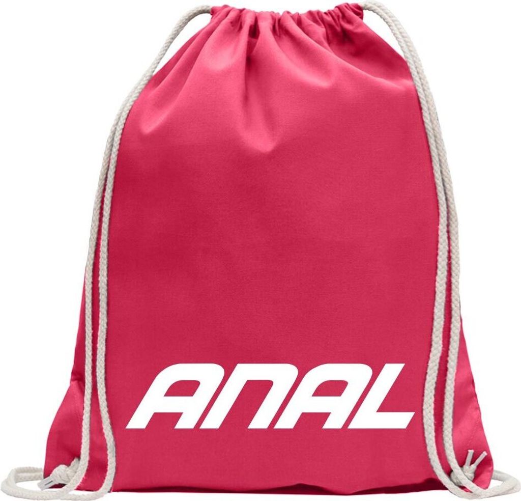 Kiwistar - Turnbeutel - pink - Anal - Arsch - Hintern - Fun Rucksack Sport Beutel Gymsack Baumwolle mit Ziehgurt