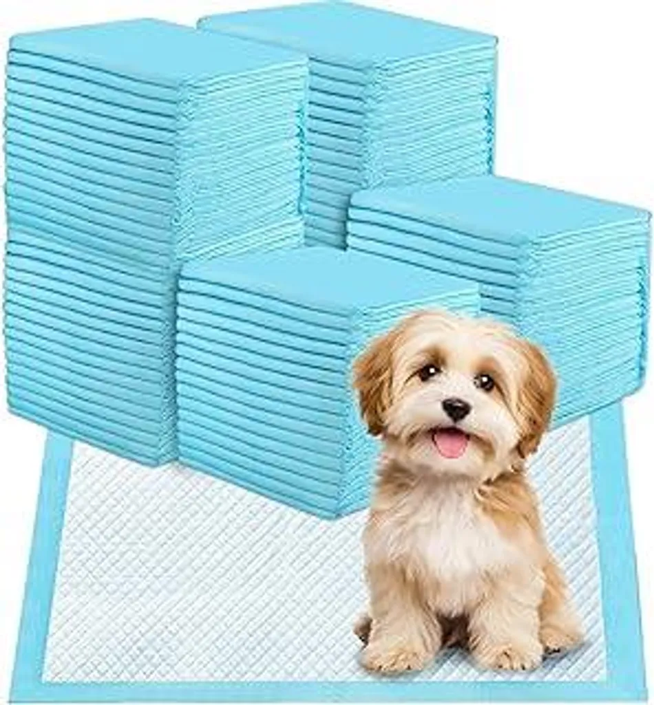 Tappetini per addestramento cani 60x60 cm – 100 pezzi Tappetini monouso, tappetini PIPI a 6 strati per cuccioli e cani, ultra assorbenti, a prova di perdite e inodori, blu, fasciatoi monouso per neonati
