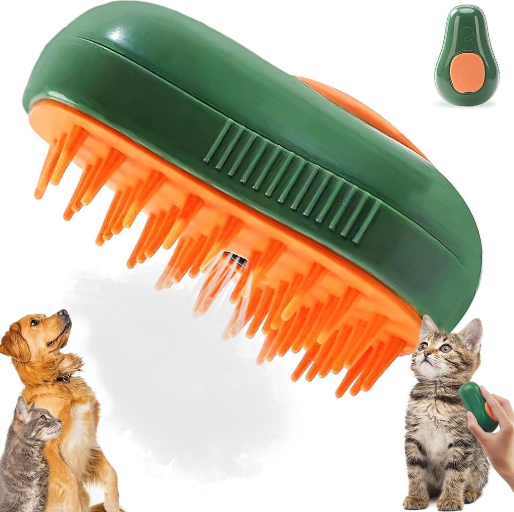 Steamy Cat Brush, 3-in-1-Dampfbürste für Katzen Katzenbürste mit Dampf Hundebürste Haustierbürste Haustier Bürsten Selbstreinigende Zupfbürs...