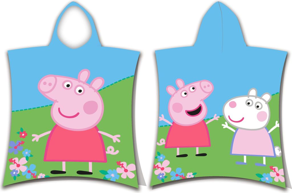 Peppa Wutz Pig Kinder Poncho Kapuze Duschtuch Badetuch Strandtuch 50x115cm