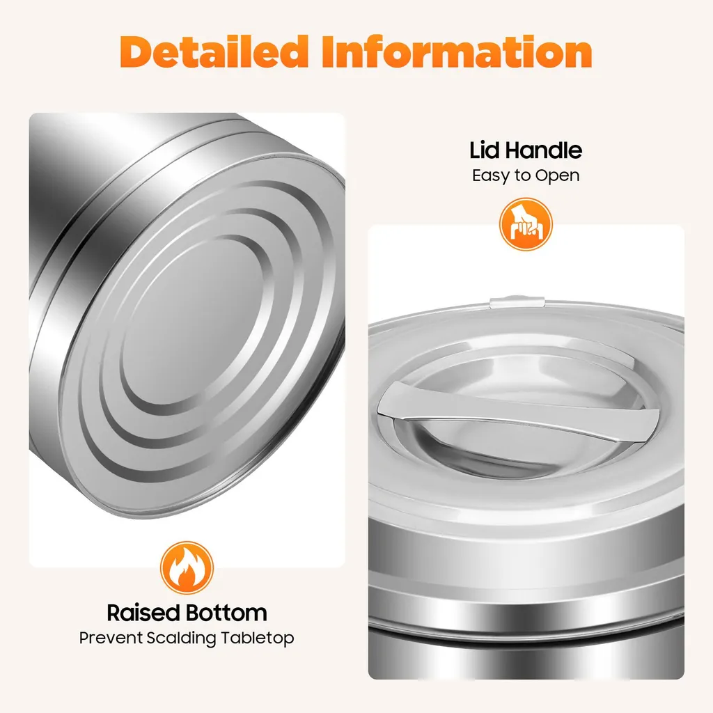 Chauffe-plats isolé de 14L en inox robuste, modèle Pro-37 - 4