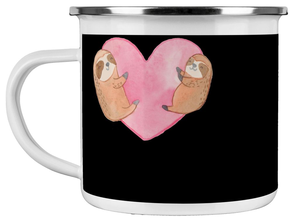 Mr. & Mrs. Panda Teetasse Verlobungsfeier Zusammen - Schwarz - Geschenk, Liebe, Feier, Emaille Becher, Heirat, Kaffeepott, Pott, Heiraten, Geschenk...