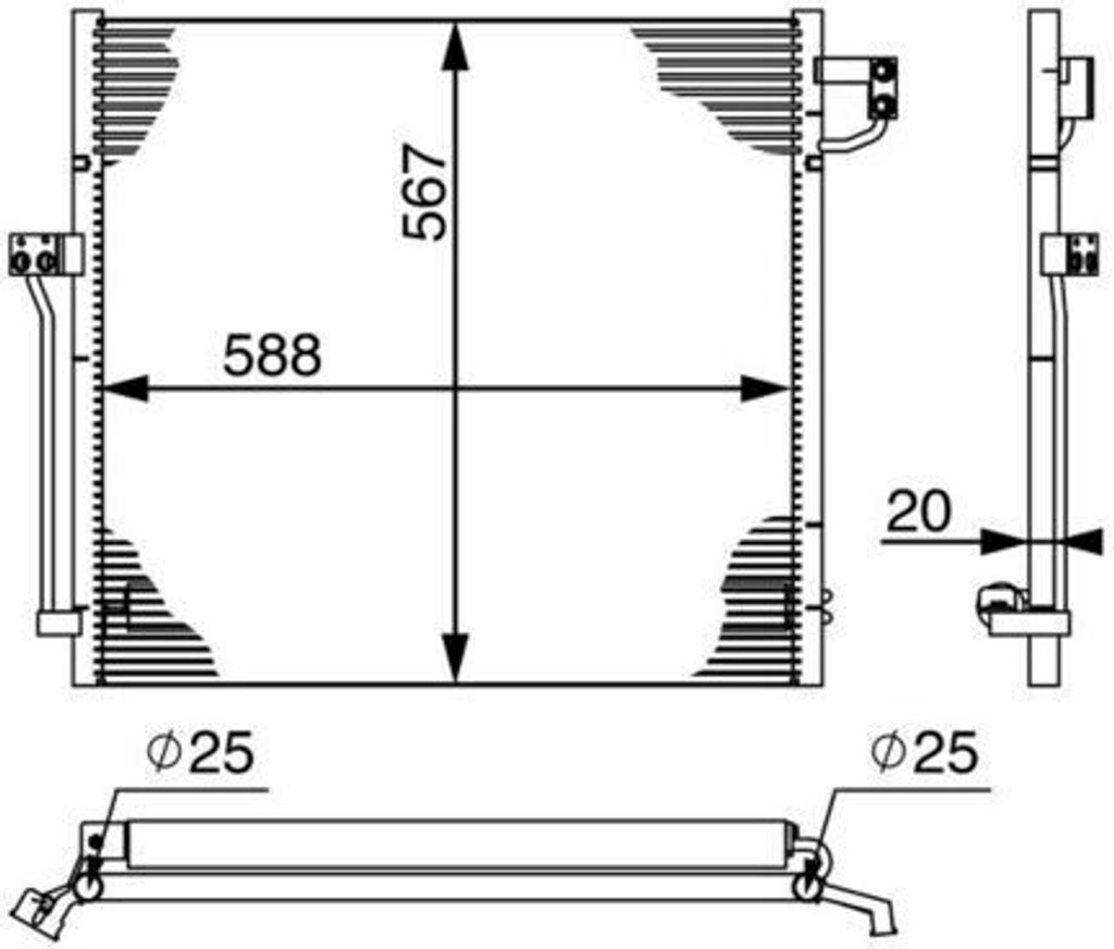 MAHLE AC 41 000S Kondensator Klimaanlage Klimakondensator passend für MERCEDES-BENZ M-Klasse (W166) +Trockner