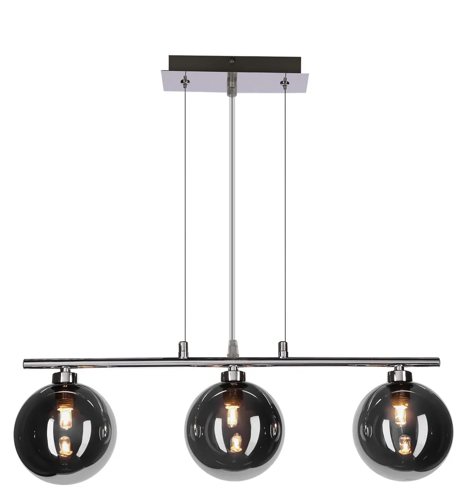 Éclairage de Table Suspension Design 3 Lampes Argent pour Salon Chic