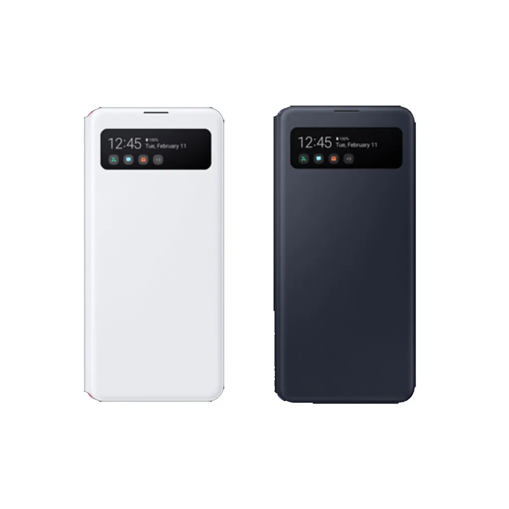 Protection Intégrale Samsung Galaxy A41 Étui S View Wallet Blanc Pratique