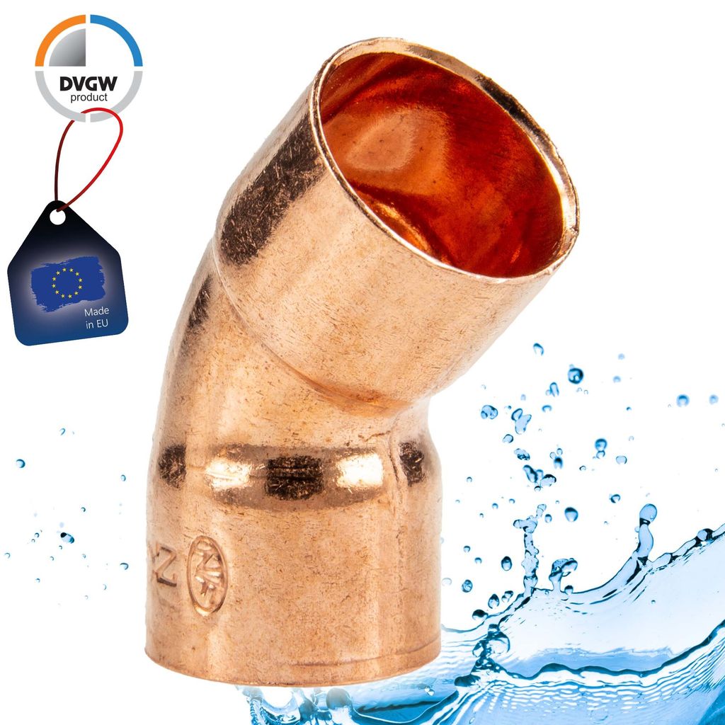 Coude Cuivre 45° Ff 28mm Raccord En Cuivre à Souder Pour Image du produit 