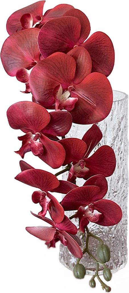 Künstliche Mottenorchideen, 9 Köpfe, realistische Kunstseide, Hochzeitsfeier, Home-Office, Tischdekoration, Kunst-Phalaenopsis, Blumenzweig