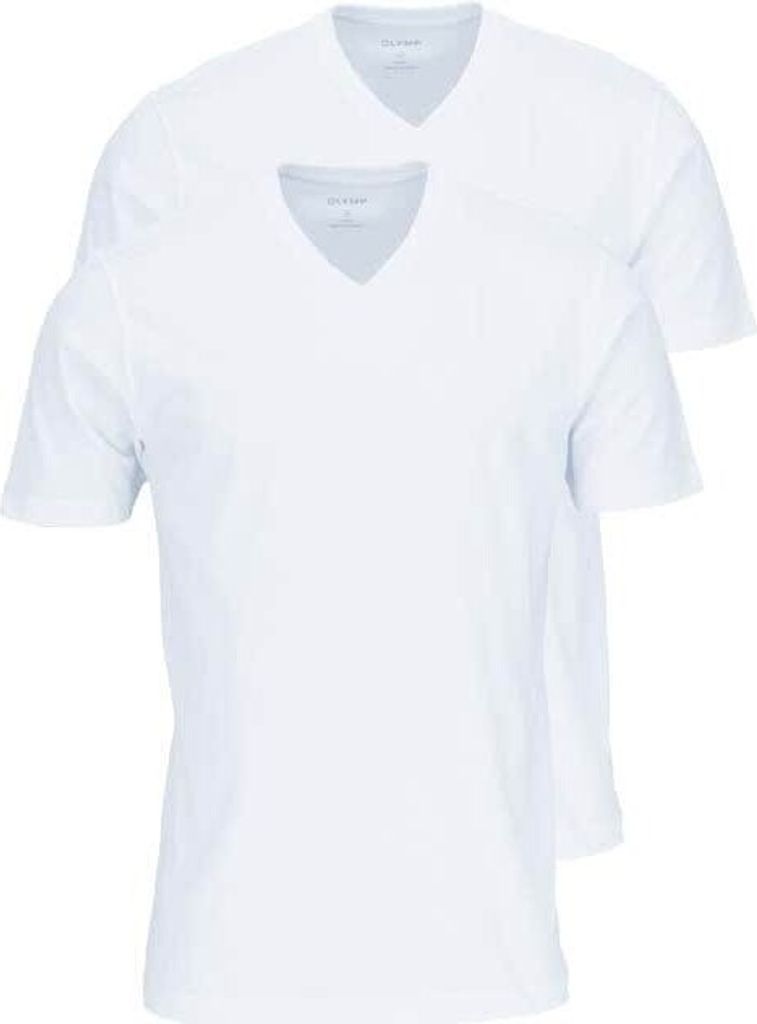 OLYMP T-Shirt X4L Doppelpack V-Ausschnitt weiß, Größe:X4L