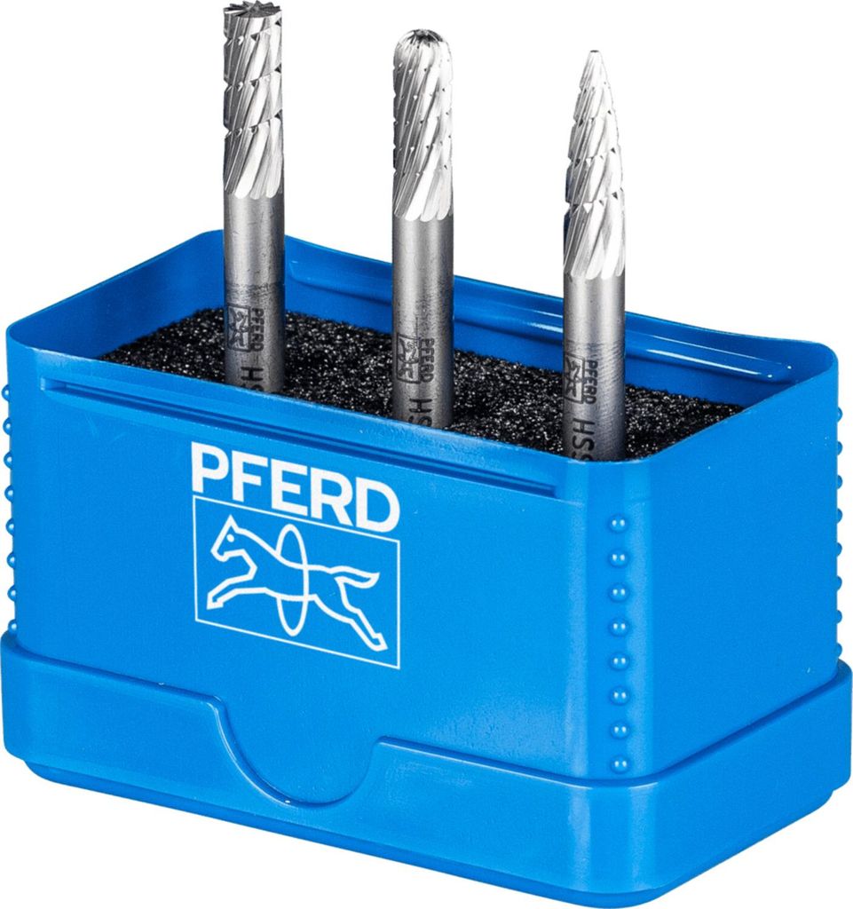 PFERD TOOLS HSS Frässtift Set 85 3-tlg. Zahnung 3 Ø 6mm Schaft-Ø 6mm universal mittel fein
