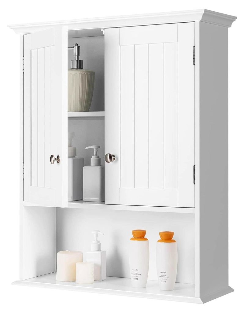 Hängeschrank Medizinschrank, Wandschrank mit Doppeltür, Badschrank Küchenschrank Unterschrank mit verstellbarer Ablage, Schrank für Badezimmer ...