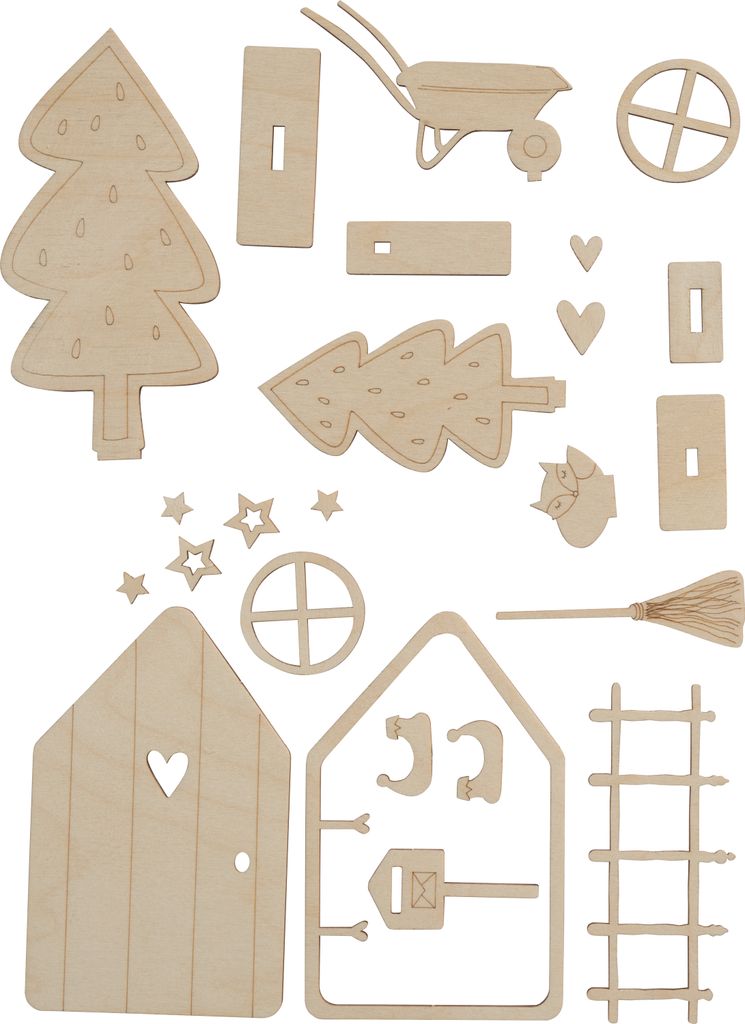 Holz-Bastelset "Wichteltür Tomte", 24-tlg. Produktbild 