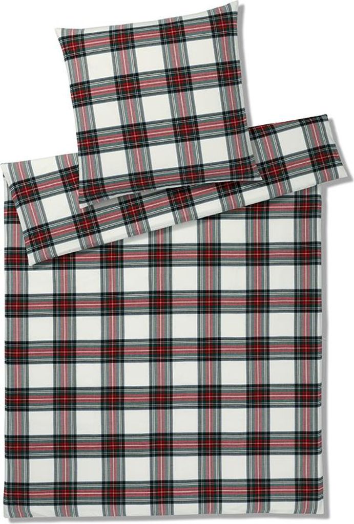 elegante Soft-Flanell-Bettwäsche-Garnitur Westminster Farbe Wine Größe 200x200+2x70x90