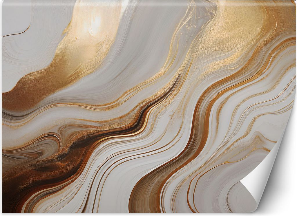 Vlies fototapete Marmor mit Goldabstraktion Beige 150x105 cm Feeby Gold inkl. Kleber einfache Montage