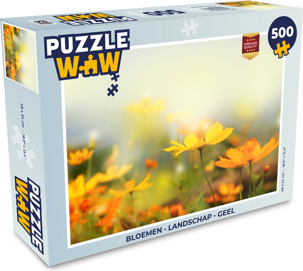 MuchoWow Puzzle 500 Teile Blumen - Landschaft - Gelb - 500 Teile - Kinder - Selberbauen - Puzzlespiele