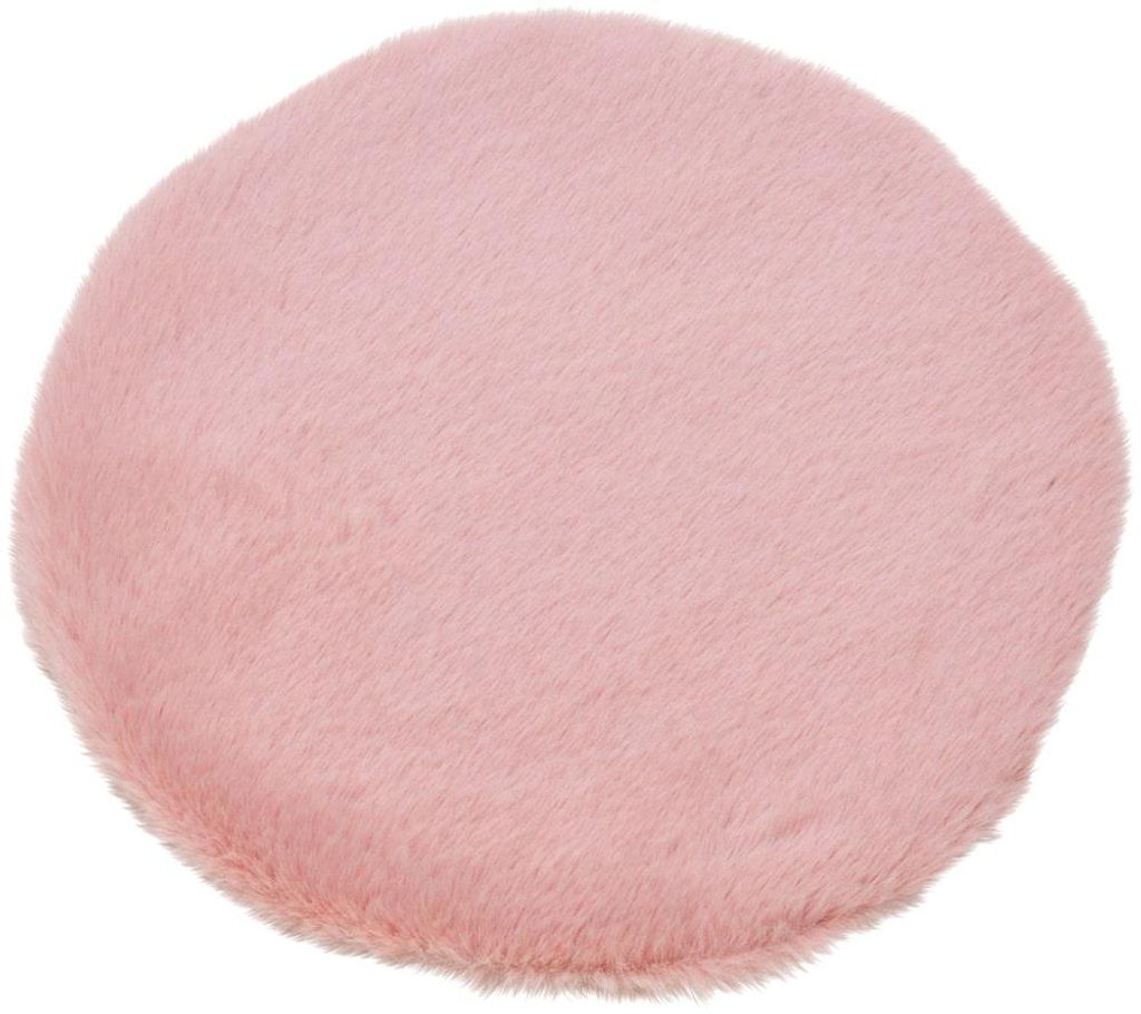 Rundes kurzflor Deko-Fell Sitzkissen 34 cm in rosa für Produktbild 