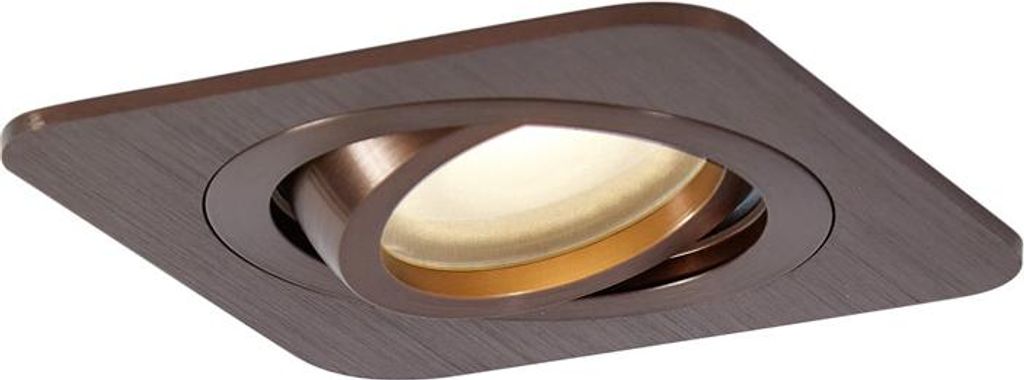 QAZQA - Modern Abgerundeter Bad I Badezimmer Außen Einbaustrahler Dunkelbronze GU10 50mm Verstellbar IP44 - Alberto I Außenbeleuchtung I Wohnzimm...