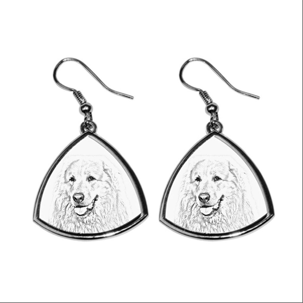 Pyrenäenberghund, Patou - Hund Ohrringe, hängende Ohrringe mit Bild, personalisierter Schmuck mit dem Aufdruck der Marke Art-Dog