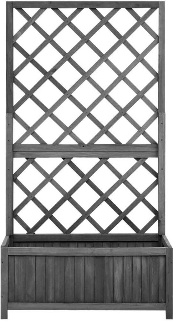 vidaXL Garten-Spalier mit Blumenkasten Schwarz 70x30x135 cm Produktbild 1