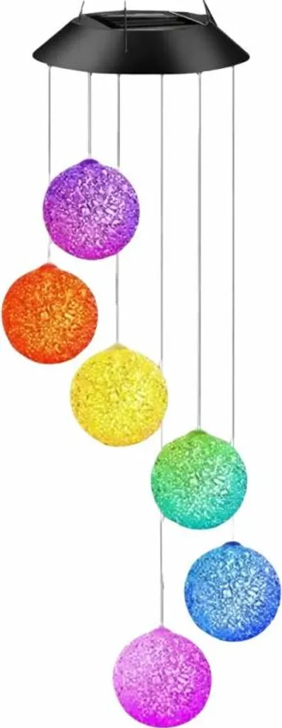 Lampe solaire LED RGB LEAN 26977 pour jardin boules suspendues 70cm
