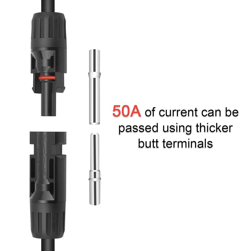 Dongge 50A Solar-Y-Verteiler 1 Paar – 10 AWG, IP67, Für Hochstrom-Solaranlagen Bis 1500V