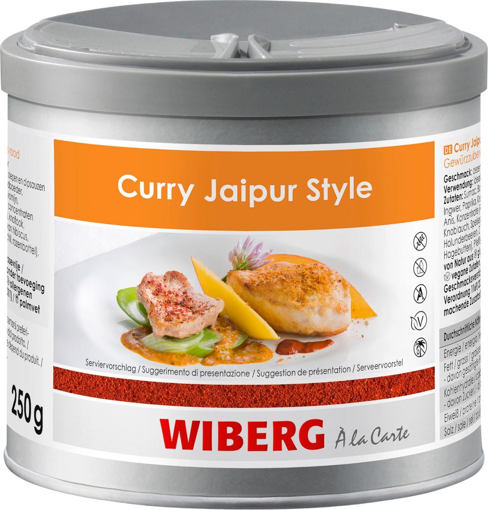 Wiberg Curry Jaipur Gewürzzubereitung kräftig rot - 250 g Dose