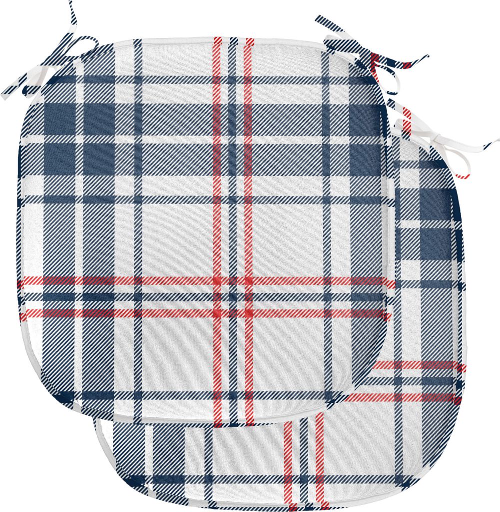 ABAKUHAUS Plaid Polster für Esszimmerstühle, Britische Land-Muster, Dekoratives wasserfestes Kissen mit Riemen für Küchensitze, 40 cm x 40 cm-2...