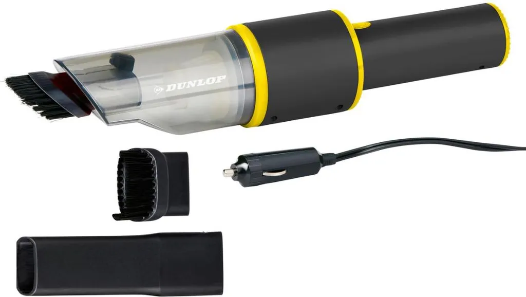 Aspirateur voiture puissant 3000Pa Dunlop 12V avec brosse et suceur plat