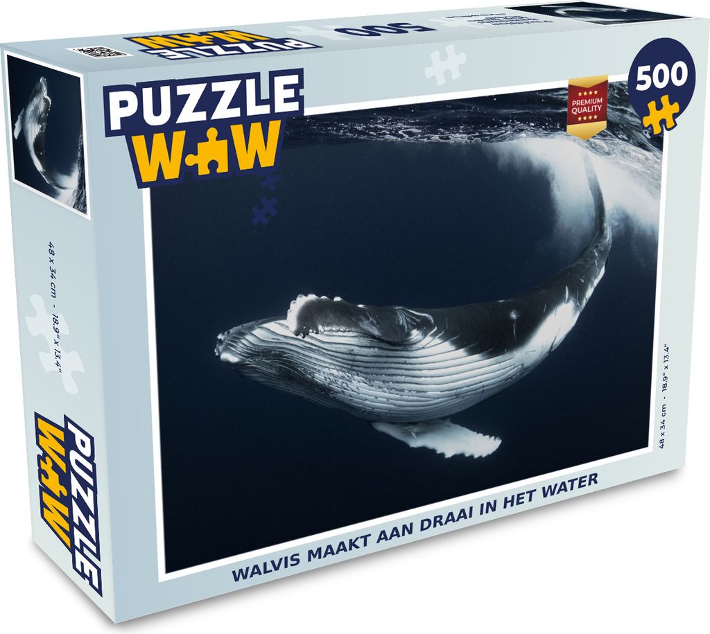 MuchoWow Puzzle 500 Teile Wal macht Wendung im Wasser - 500 Teile - Kinder - Selberbauen - Puzzlespiele