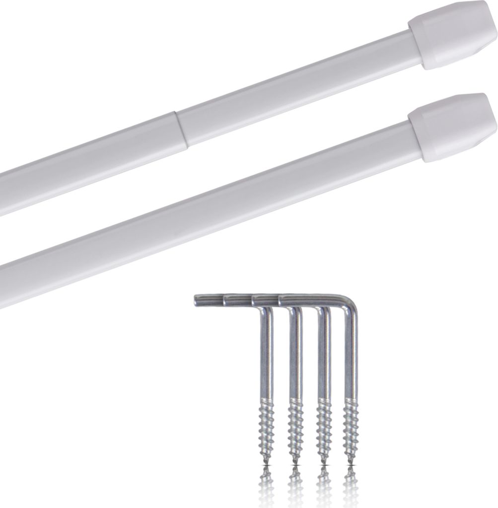 Vitragestangen weiß - perlweiß 40 - 60 cm Produktbild 