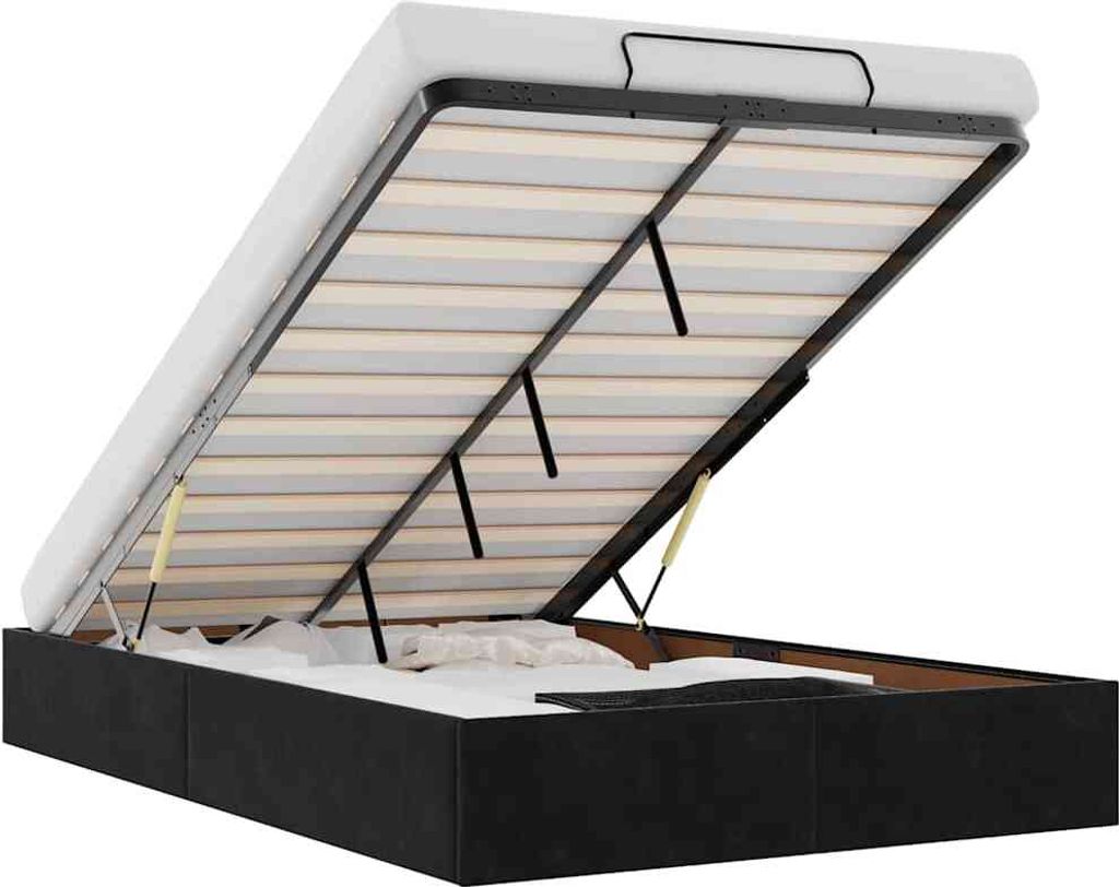 vidaXL Ottoman-Bett ohne Matratze Schwarz 120x200 cm Samt