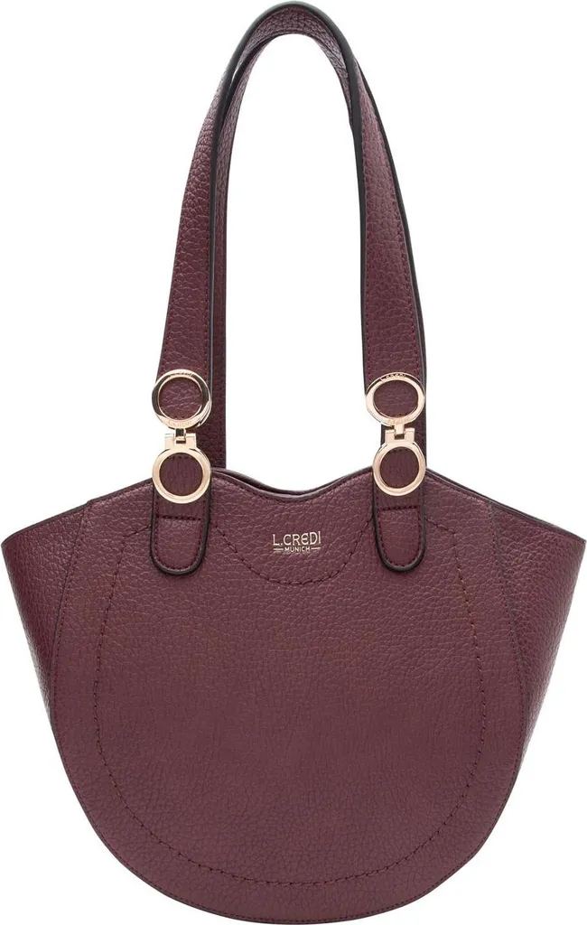 L.CREDI Pondria Shopper Wine - Sac à épaule bordeaux élégant pour femme