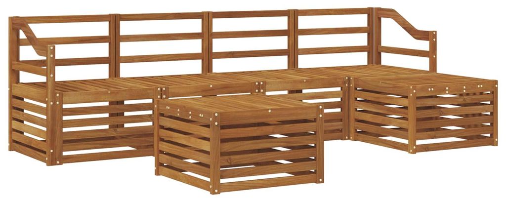 Outdoor-Sofagarnitur 6 pcs Natur