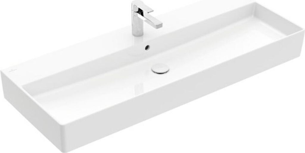 Villeroy & Boch Memento 2.0 Wandwaschbecken, 1 Hahnloch, mit Überlauf, geschliffen, 1200x470mm, 4A22CL01