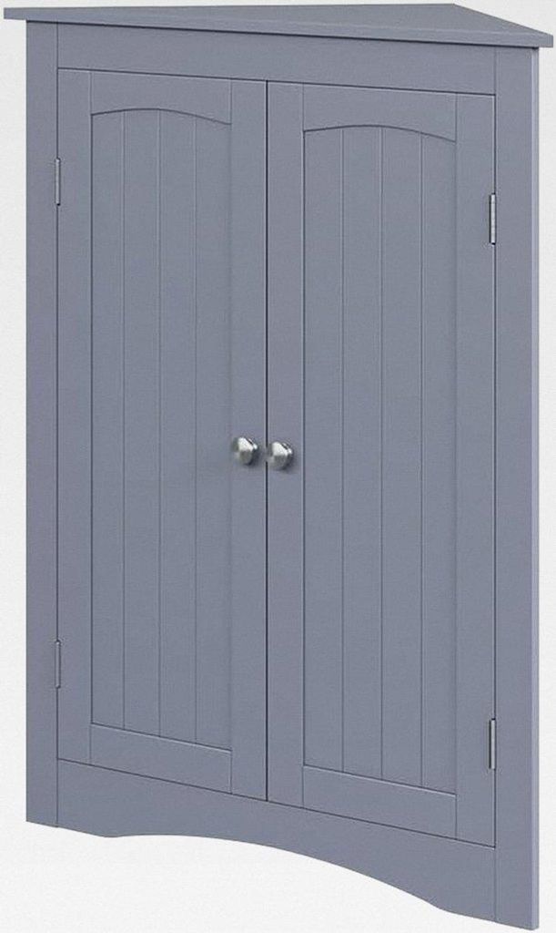 Eckschrank Bianco, Grau, 56 x 80 cm mit 2 Türen