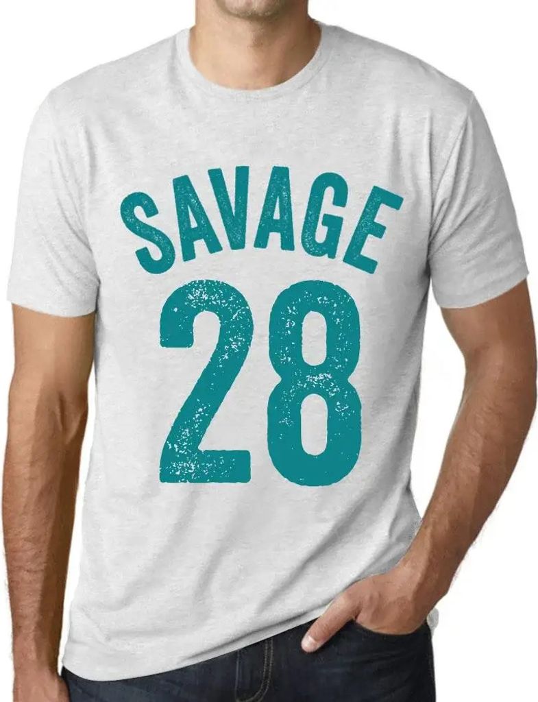 Herren Grafik T-Shirt Savage 28 Geschenk 28. Geburtstag Jahrestag 28 Jahre Jubiläum 28 Jährige Mann Jahrgang 1996 Kurzarm Lustige Druck
