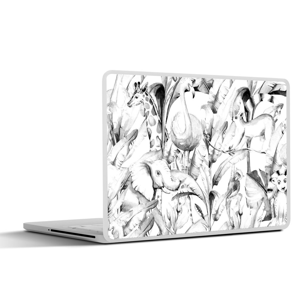 MuchoWow Laptop Aufkleber Sticker Cover Aquarelle - Tiere - Pflanzen - Jungen - Mädchen - Kinder 32.5x23.5 cm - Sticker für Laptop - Selbstklebend