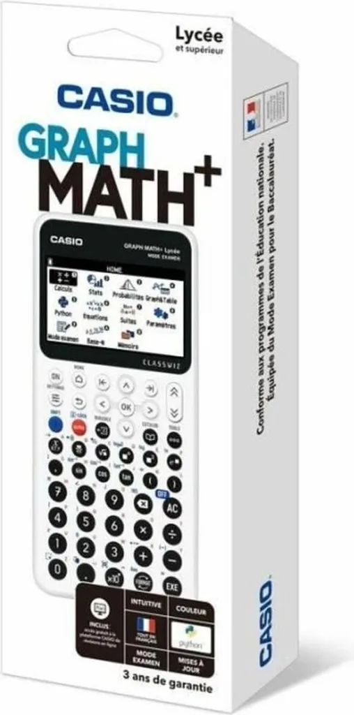 Casio Graphique Math+ Blanche : Calculatrice Lycée Recommandée par l'Éduc - 2