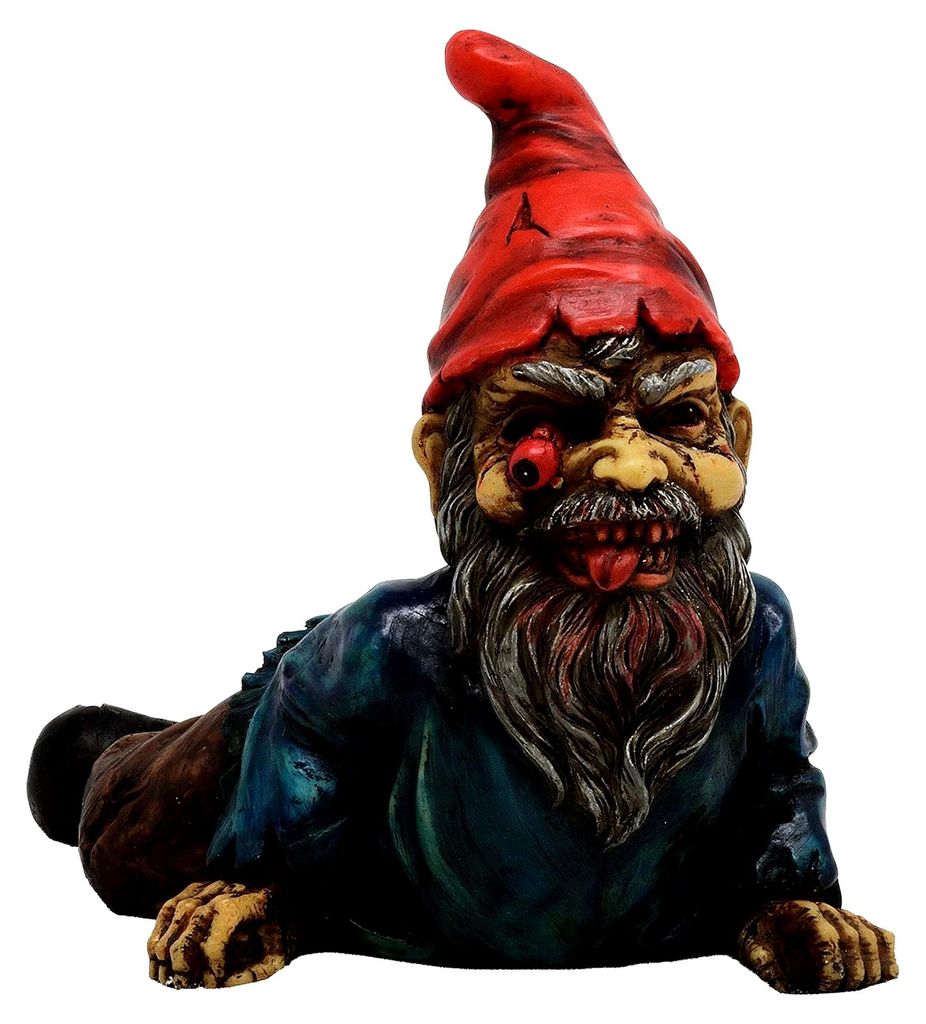 Zombie Gartenzwerg schleichend - Gartenfigur, Gartendeko, Halloween, Horror