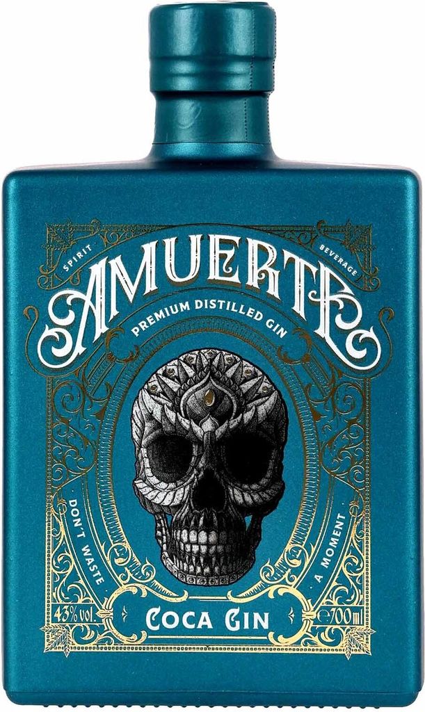 Amuerte Coca Leaf Gin (Türkis) 700ml 43% Vol. Produktbild 