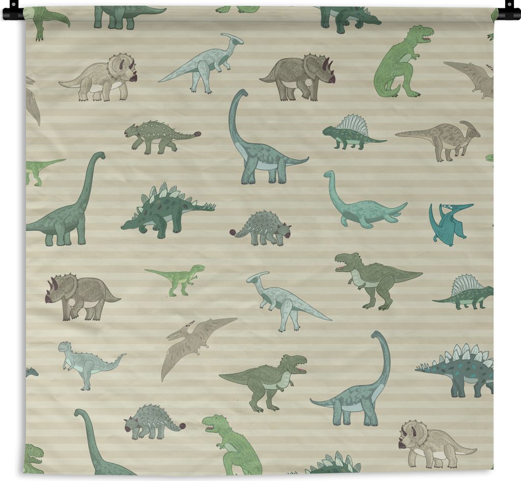 MuchoWow Wandteppich Wandbehang Dinosaurier - Braun - Grün - Jungen - Mädchen - Kinder 60x60 cm Tapisserie Dekoration Wandtuch - Dekorationen -...